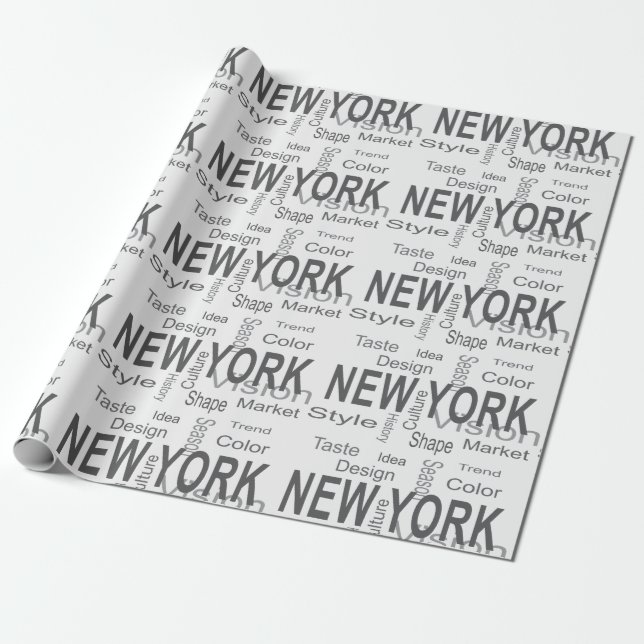 Das große New York City (Typografie) Geschenkpapier (Ungerollt)