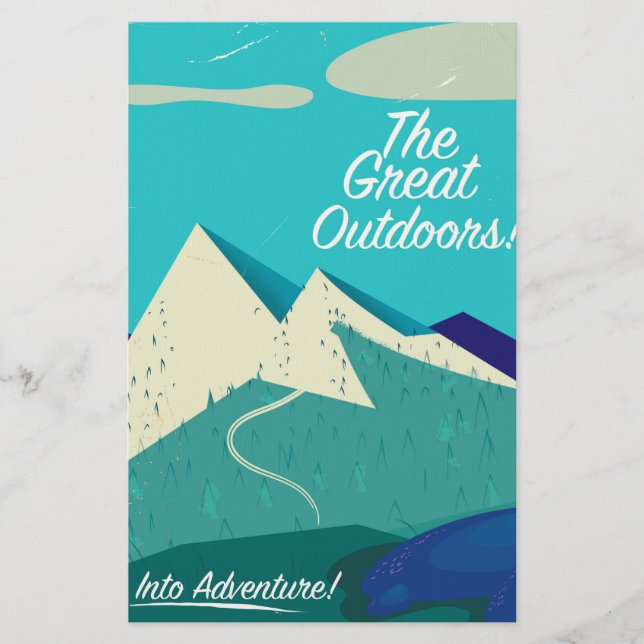 Das große Outdoor-Vintage-Plakat Briefpapier (Vorderseite)