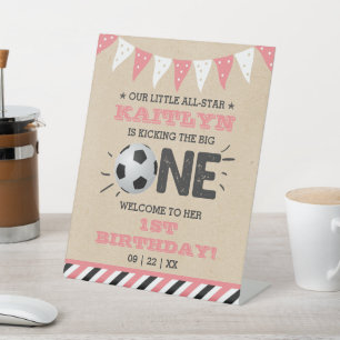 Das große Problem   Fußball 1. Geburtstag Begrüßun Sockelschild
