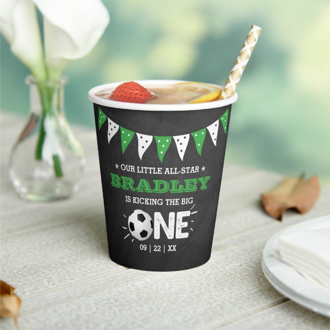 Das große Problem | Fußball 1. Geburtstag Pappbecher (In Situ)