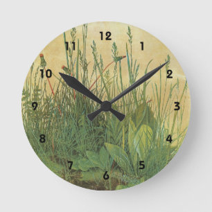 Das große Rasenstück von Albrecht Dürer Runde Wanduhr