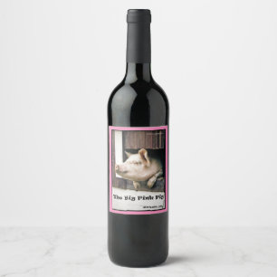Das große rosa Schweinewein und das knisternde Wei Weinetikett