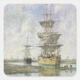 Das große Schiff, 1879 (Öl auf Leinwand) Quadratischer Aufkleber