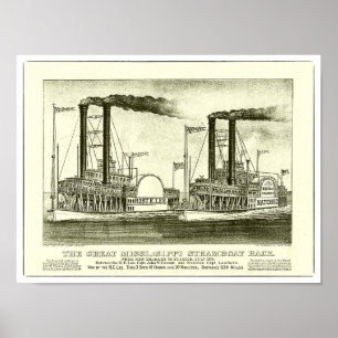 Das große Steamboat-Rennen in Mississippi - Drucke