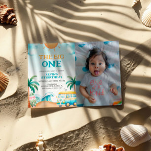 Das Große, Surfen Sie zum Geburtstag Foto Einladung