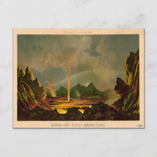 DAS GROSSE VOLKANO VON KILAUEA, 16. November 1866 Postkarte (Vorderseite)