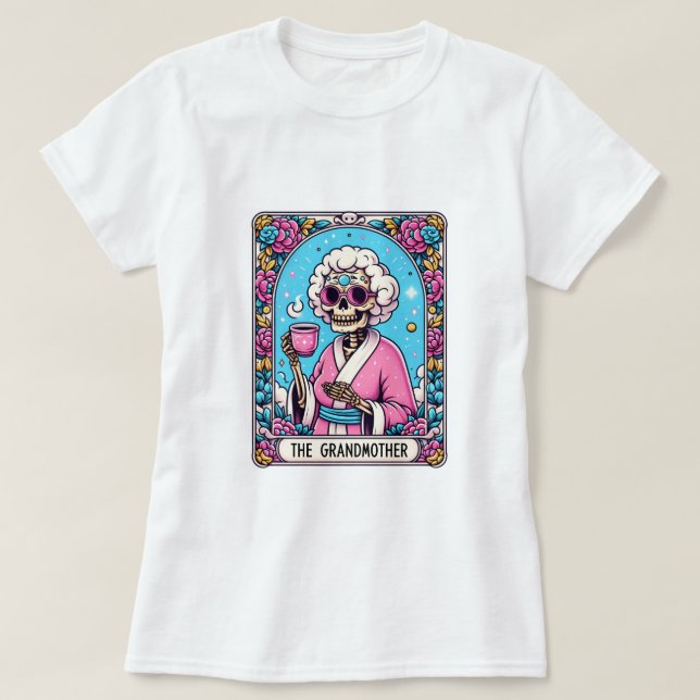 Das Großmutter Funny Skeleton Tarot T-Shirt (Design vorne)