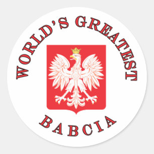 Das größte Babcia der Welt Runder Aufkleber