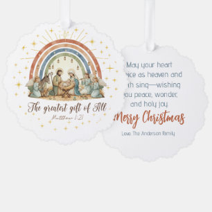 Das größte Geschenk aller Geburt Christi  Ornament Karte