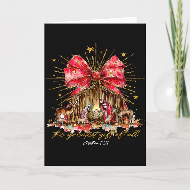 Das größte Geschenk aller Weihnachtskrippen christ Karte (Vorderseite)