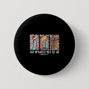 Das größte Geschenk für alle Weihnachten Jesus Geb Button