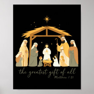 Das größte Geschenk für alle Weihnachten Jesus Geb Poster
