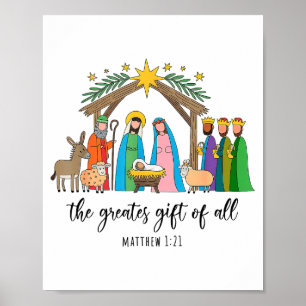 Das größte Geschenk für alle Weihnachten Nativität Poster