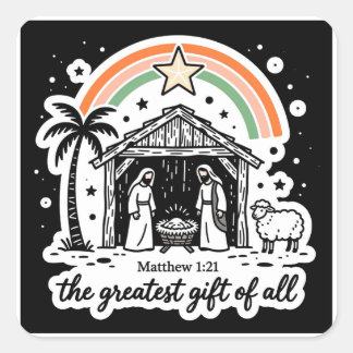 Das größte Geschenk überhaupt Quadratischer Aufkleber