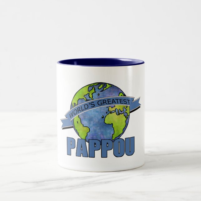 Das größte Pappou der Welt Zweifarbige Tasse (Mittel)