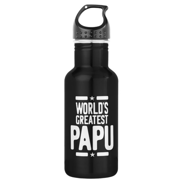 Das größte Papu-Vater-Geschenk der Welt Edelstahlflasche (Vorderseite)