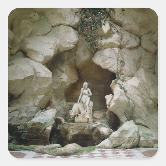 Das Grotto der Laiterie de la Reine Quadratischer Aufkleber (Vorderseite)