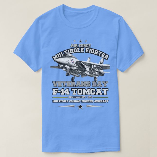 Das Grumman F14 Tomcat Kampfflugzeug T-Shirt (Design vorne)