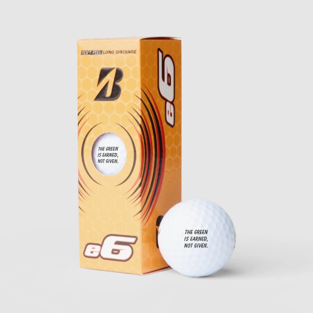 "Das Grün wird verdient, nicht gegeben" motivieren Golfball (Verpackungen)