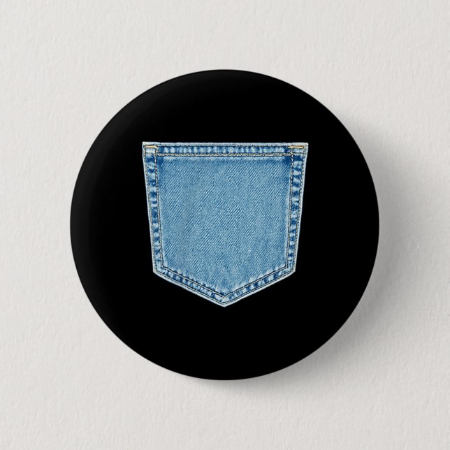 Das grundlegende Jeansfarbdendesign gefälschte Den Button (Vorderseite)