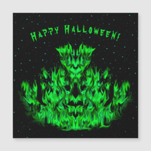 Das grüne Flammenmonster im Sternenhimmel Magnetkarte