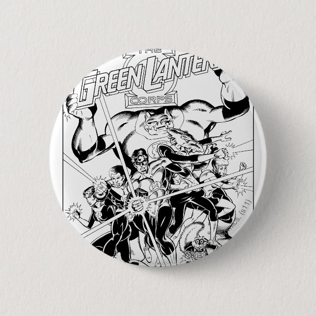 Das grüne Laternen-Korps, Schwarzweiss Button (Vorderseite)