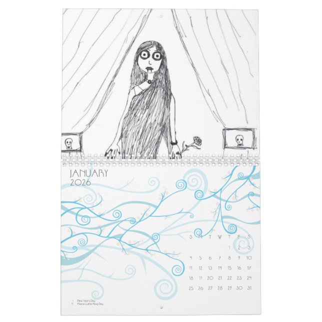 Das gruselige Jahr Kalender (Jan 2026)