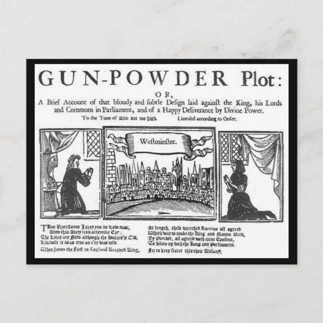 Das Gunpulver-Plot von Typ Fawkes Postkarte (Vorderseite)