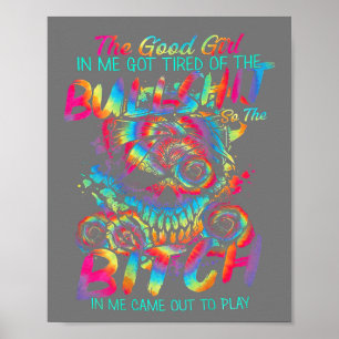 Das gute Mädchen in mir tätowiert Totenkopf Rose Poster