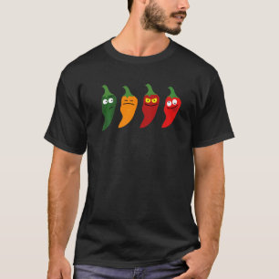 Das Habanero-heiße, farbenfrohe Pfeffer T-Shirt