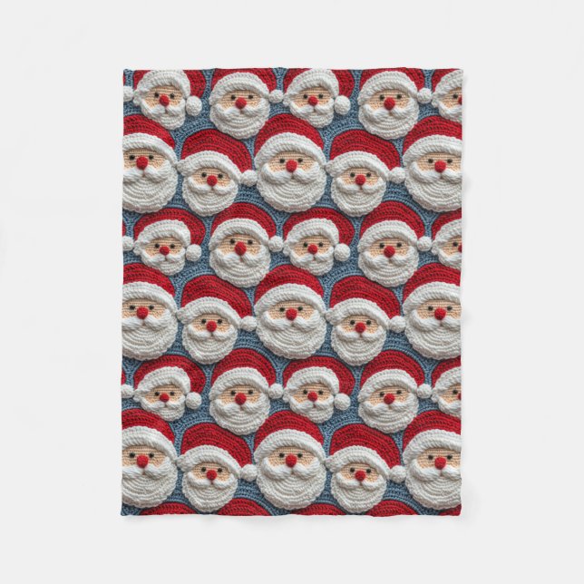 Das Häkelmuster des Weihnachtsmanns Fleecedecke (Vorderseite)