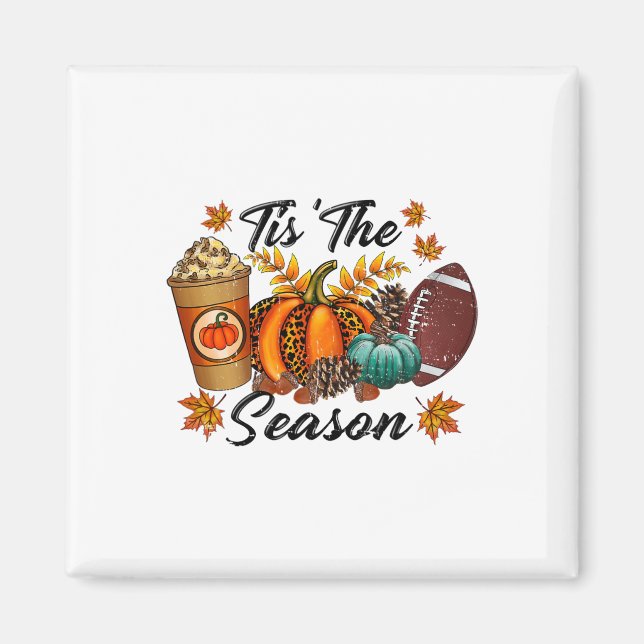 Das Hallowee der Saison Pumpkin and Spice Footbyll Magnet (Vorne)