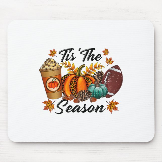 Das Hallowee der Saison Pumpkin and Spice Footbyll Mousepad (Vorne)