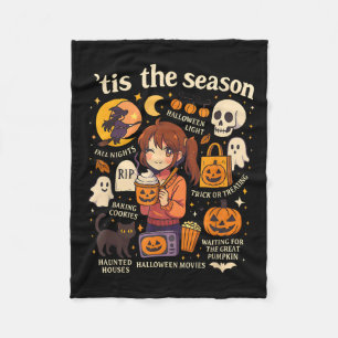 Das Halloween-Anime-Icons-Design der Saison Fleecedecke