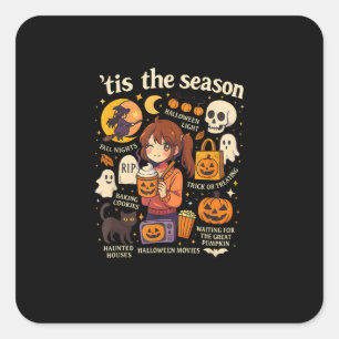 Das Halloween-Anime-Icons-Design der Saison Quadratischer Aufkleber