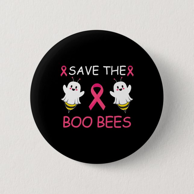Das Halloween-Brustkrebs-Bewusstsein der Boobienen Button (Vorderseite)