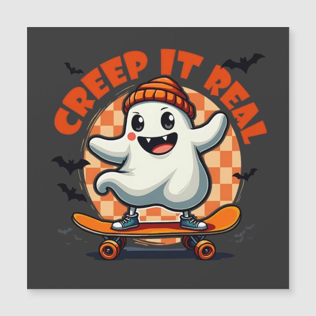 Das Halloween Ghost-Skaten-Mainboard wird echt lec Magnetkarte (Vorderseite)