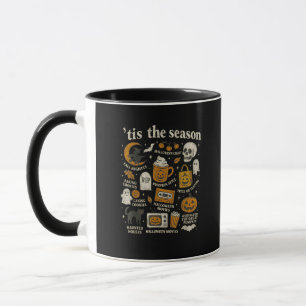 Das Halloween-Icons-Design der Saison Tasse