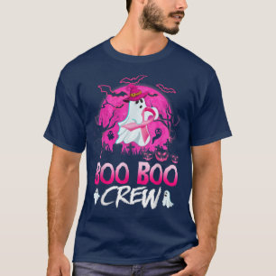 Das Halloween-Rosa-Ribbon-Brustkrebs der Boo-Crew T-Shirt