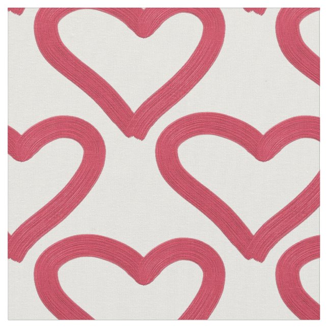 das Hand-gezeichnete Muster des Valentines Liebe Stoff (Nahaufnahme)