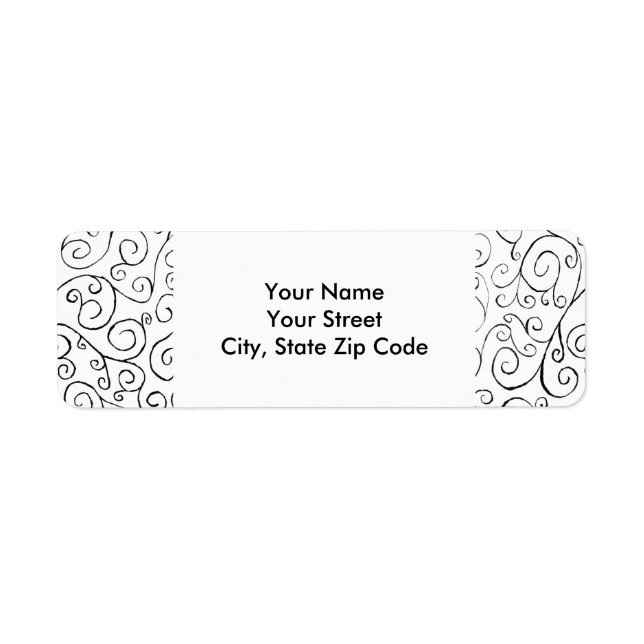 Das handgemalte, schwarz-kurvenförmige Muster auf  (Vorne)