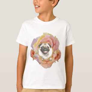 Das Hanes Tagless PugFlower Kindes T - Shirt