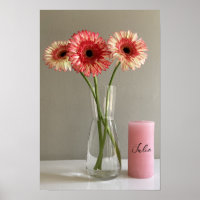Das Happy Gerbera Pink Blume Foto +Individuelle Na