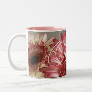 Das Happy Gerbera Pink Blume Foto +Individuelle Na Zweifarbige Tasse