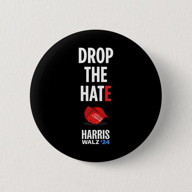 Das Hass - Kein Maga Hat wählen Kamala Harris Tim  Button (Vorderseite)