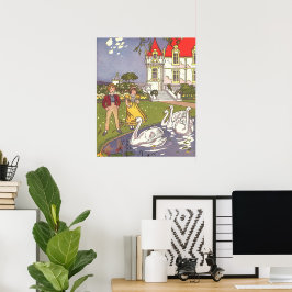 Das hässliche Duckling, die Vintage Märchen von Ha Poster