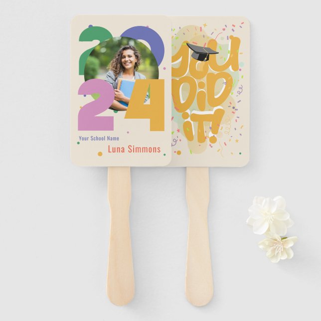 "Das hast du getan!" Klasse des Personalisierten F Fächer (Vorne und Hinten)