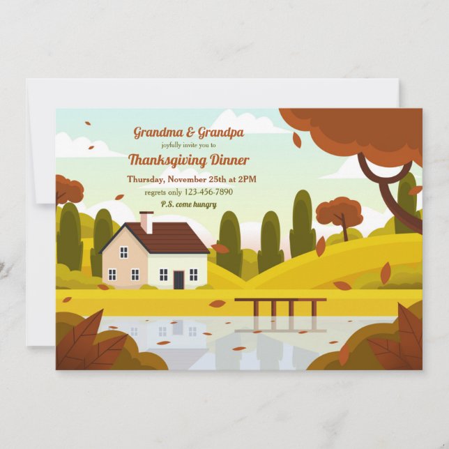 Das Haus der Großmutter wir gehen  Einladung (Vorderseite)