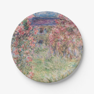 Das Haus in den Rosen - Claude Monet Pappteller