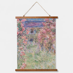 Das Haus in den Rosen - Claude Monet Wandteppich Mit Holzrahmen
